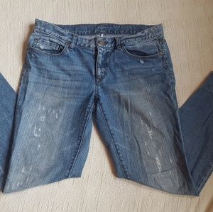 Ann Taylor Loft Lean Boyfriend Distressed Jeans